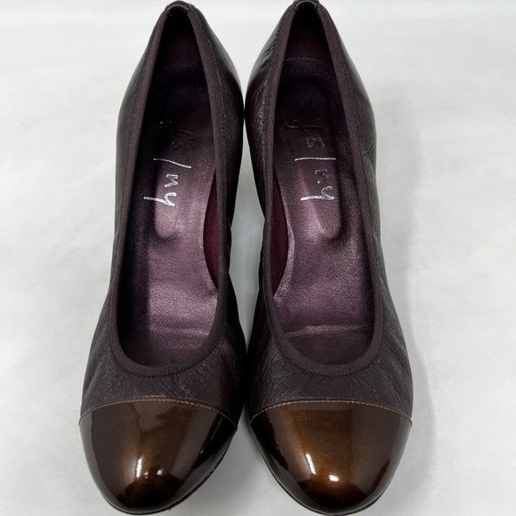 FS/NY French Sole Wedge Cap Toe Brown Bronze Leather Womens US 8 B - Picture 9 of 13